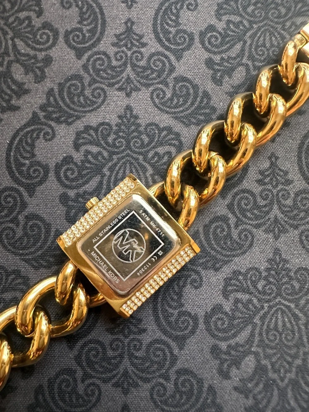 Michael Kors MK4711 Mini Lock Pavé Gold Chain Watch